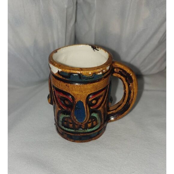Vintage Tiki Totem Pole Double Shot Glass - Picture 1 of 6